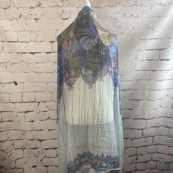 813 Ottotredici Scarf Balloon‎ Print Rectangle Modal Silk Blend Multicolor - Picture 3 of 10